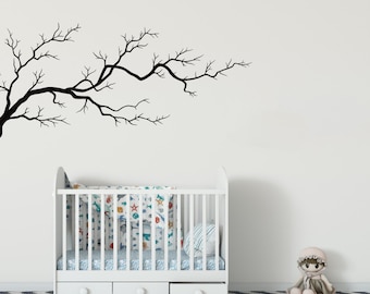 Tree Top Branches Wall Decal Vinyl Sticker-Black Tree Wall sticker -Conner Tree Wall Vinyl Sticker
