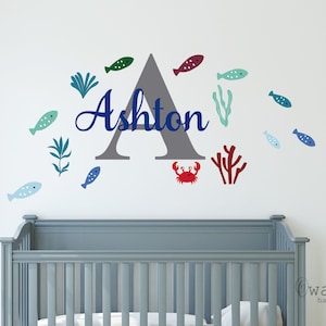 Personalized Name Fish Wall Decal: Ocean Nursery Decor