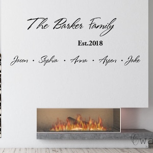 Family Name Decal - Last Name Decal - Personalized Name Wall Decal -Custom Family Name Wall Sticker-Personalized Name Wall Sign-Est Year Art
