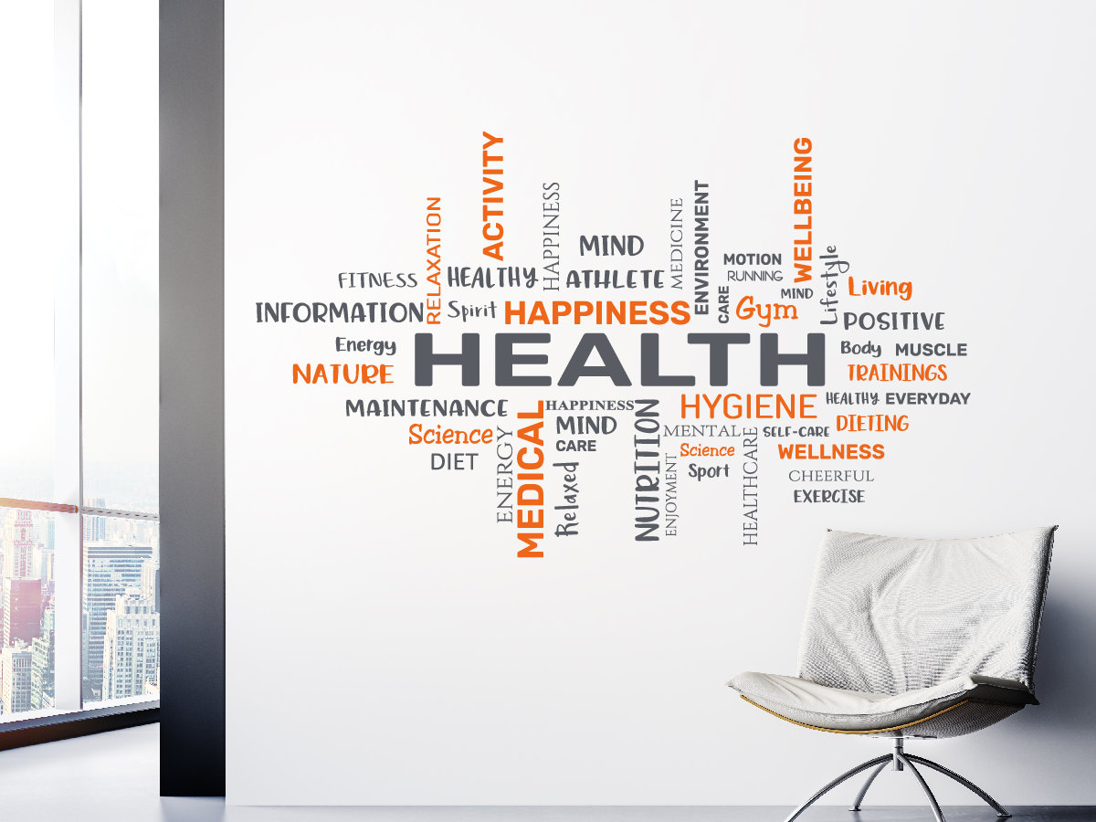 Health & Wellness Word Cloud Vinyl Wall Decal: Inspiring Decor - Etsy