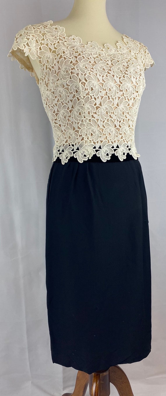 Vintage 1950’s “Norman’s” Black and Creme Evening… - image 4