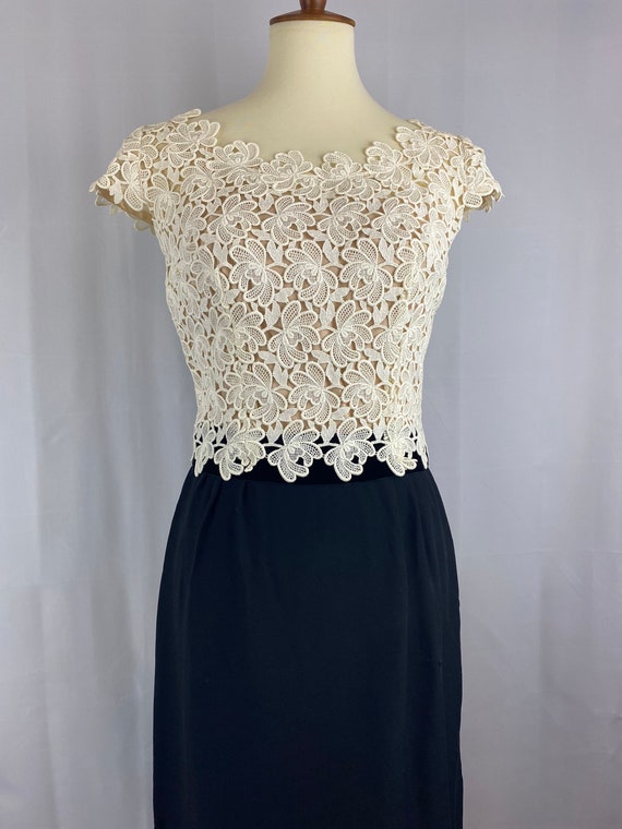 Vintage 1950’s “Norman’s” Black and Creme Evening… - image 3