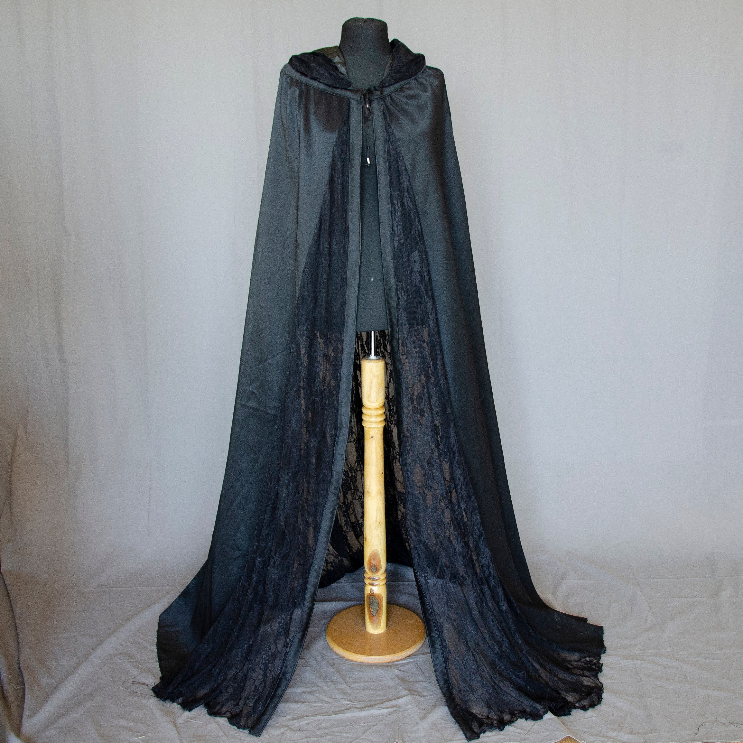 Fantasy Themed Black Cloak Wizard Cloak Elven Cloak Etsy