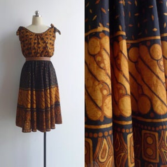 1980s African Wax Print Pattern dress