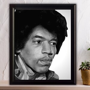 Jimi Hendrix Print - Portrait Drawing - Various Sizes