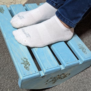 Rocking Under the Desk Footrest Fancy Trim | Office Gift | Made in Maine USA | Everyday Use and Ergonomic Tool