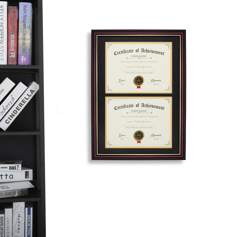 Double Document Wood FrameMade Certificates&Diploma Two Etsy