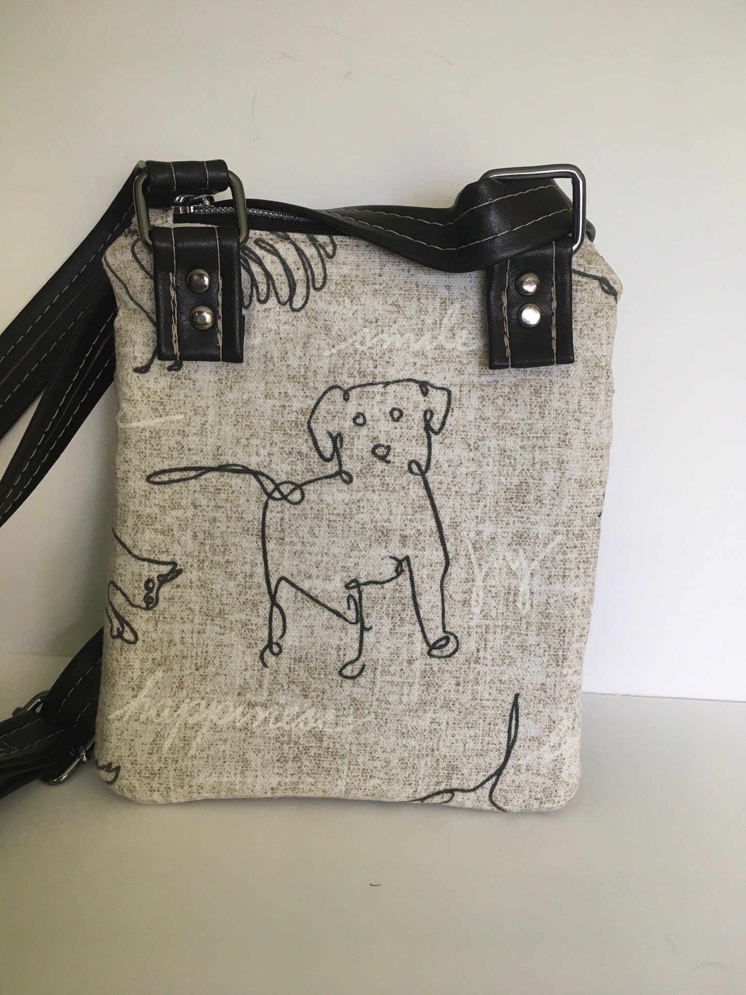 Slim Dog Walking Bag With Waste Disposal Access Etsy