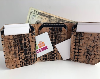Trifold Cork Wallet from pattern by Sewgnar