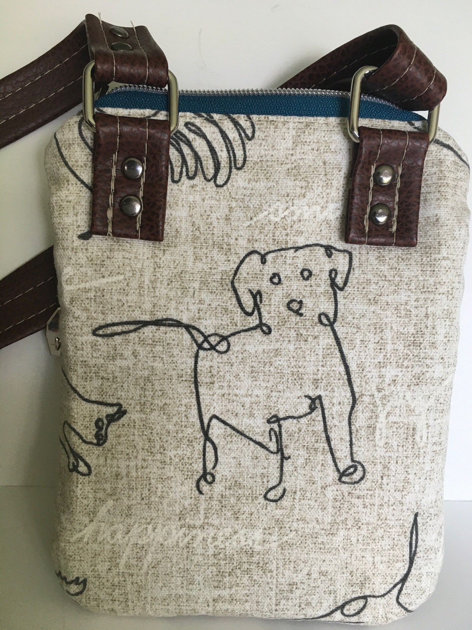 Slim Dog Walking Bag With Waste Bag Access Etsy