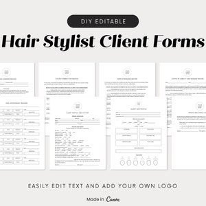 Hair Stylist Bundle - DIY Editable - Hair Stylist Contracts - Hair Salon Forms - Hair Waiver - Extensions Waiver - Color Waiver - Minimalist