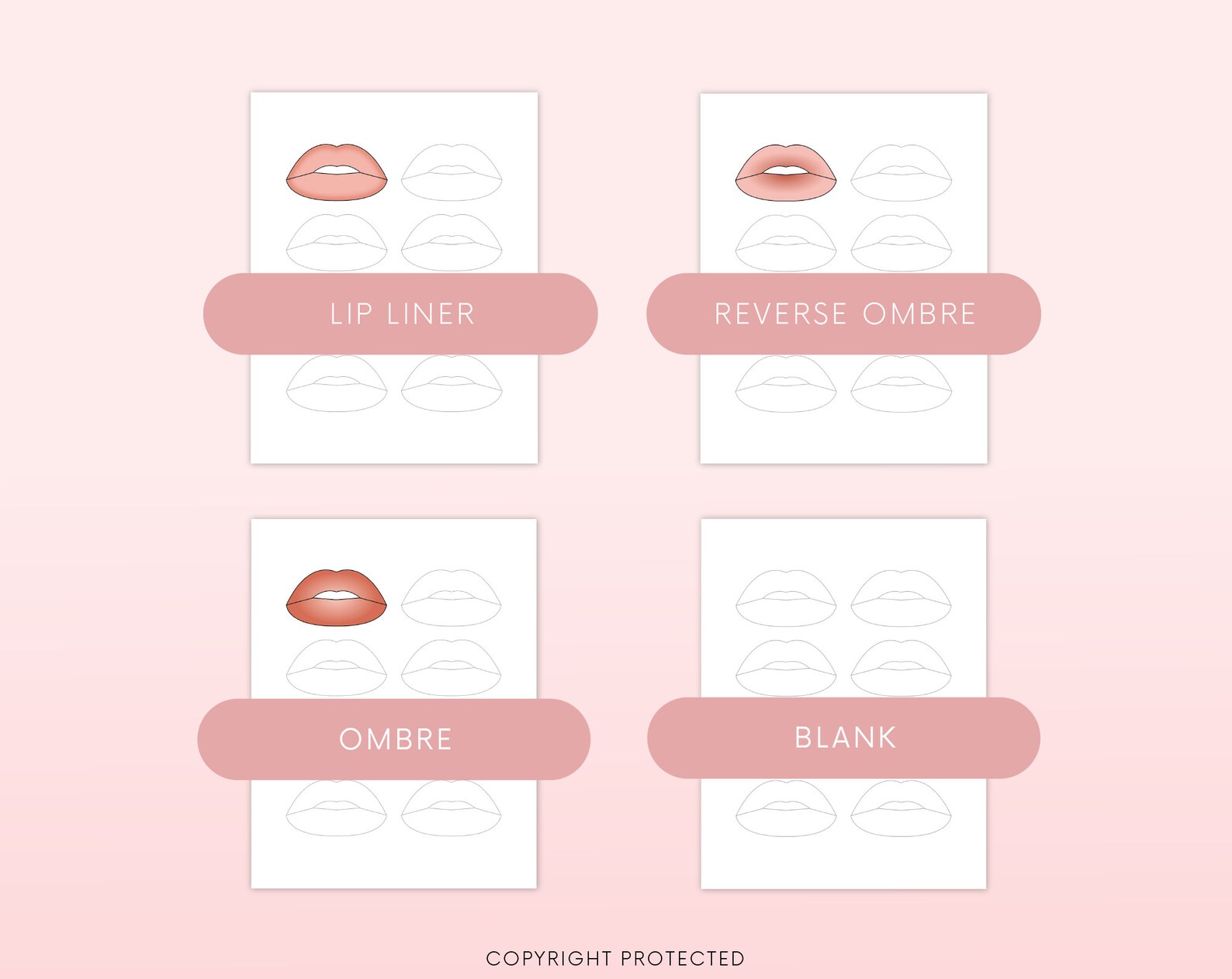 Lip Blush Practice Sheets Ombre Lips Semi Permanent - Etsy