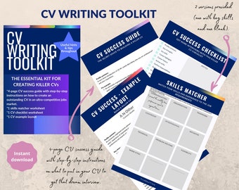 CV Writing Toolkit Bundle - Job Search, How to get a job, Interview preparation, CV writing, Job Search Printable