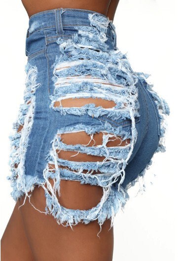 Ripped Denim Shorts - Etsy