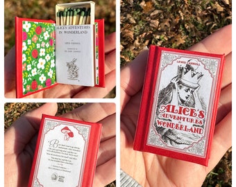 Alice’s Adventures in Wonderland MATCHBOOK, box of matches disguised as miniature replica of novel, Lewis Carrol