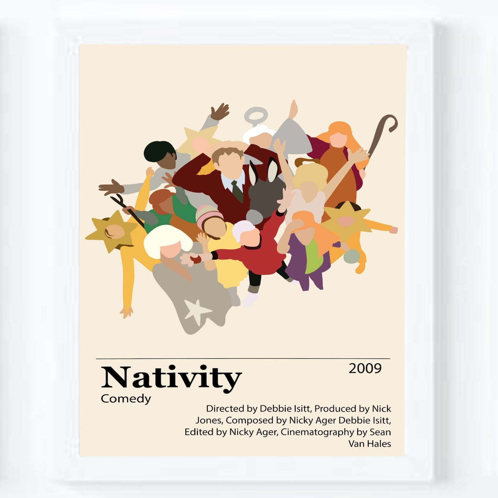 Nativity Minimalist A4 Retro Art Movie Poster Print Art Wall Etsy