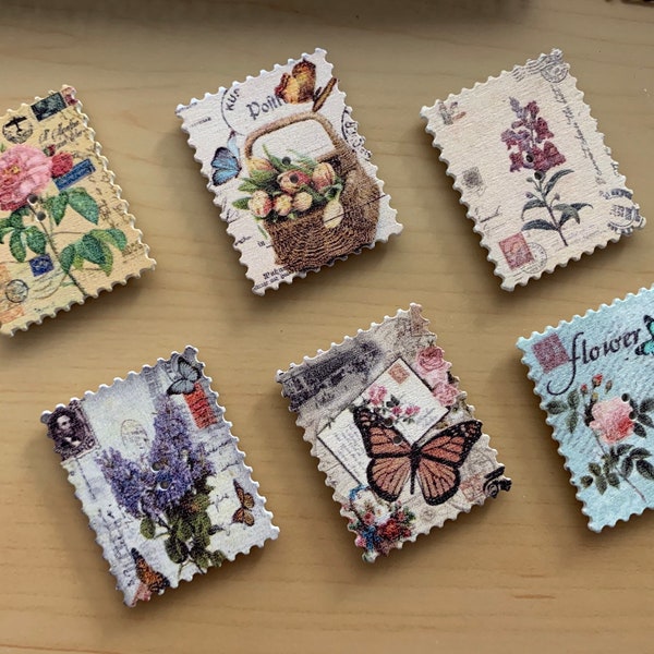 Vintage style floral needle minder for cross stitch and embroidery