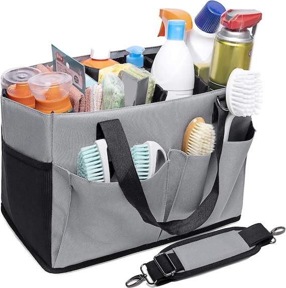 Cleaning Supplies Caddy, Plastic Organizer with Handle, Cleaning