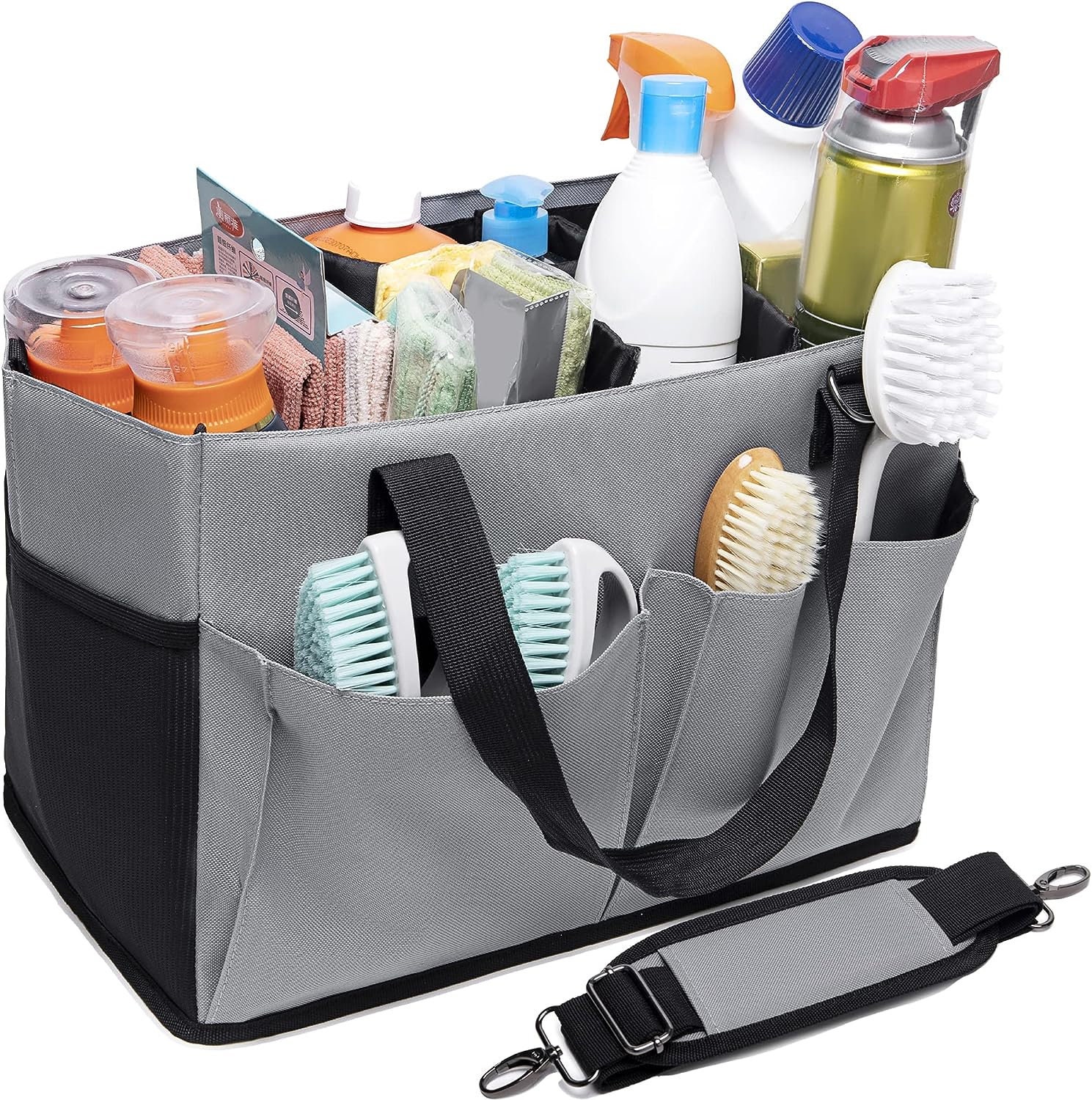 Large Cleaning Caddy Bag for Cleaning Supplies - - Rebaid