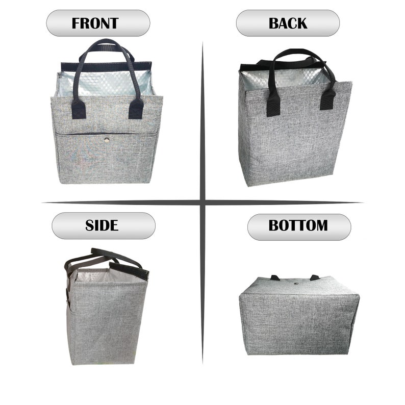 Insulated lunch tote bag for women waterproof velcro closure Etsy