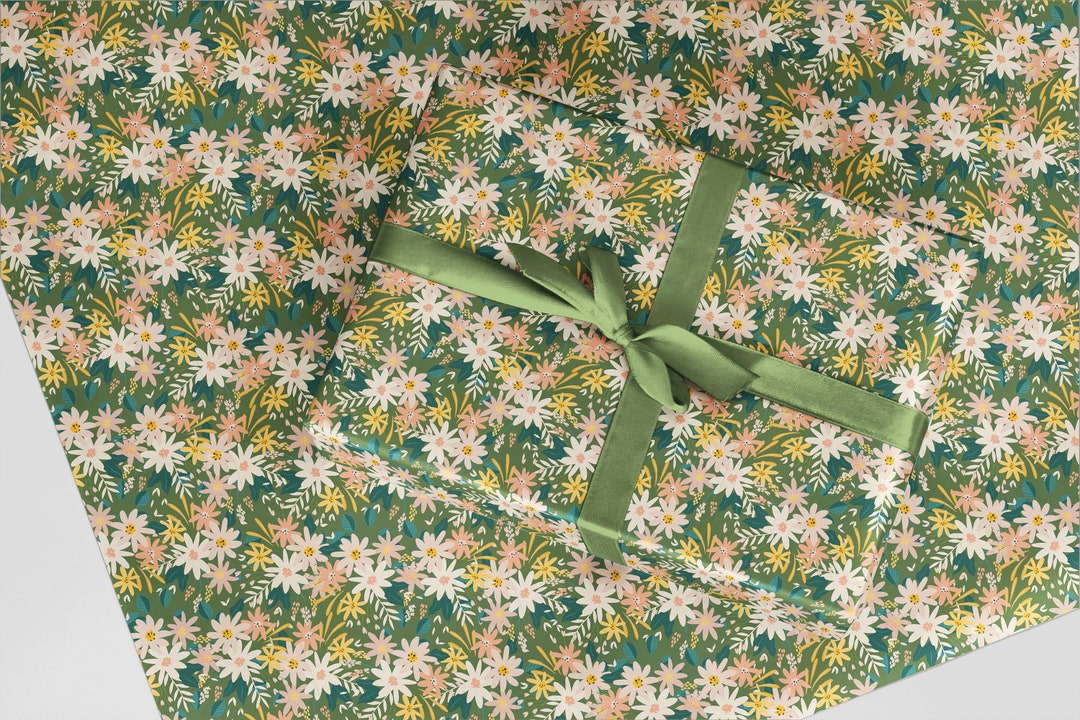 Mixed Floral Gift Wrap, Floral Wrapping Paper, Birthday Gift Wrap