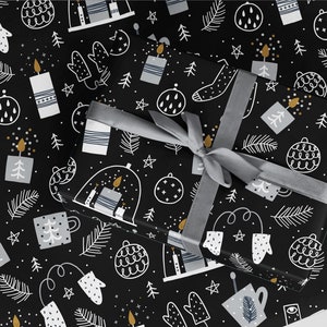 SECONDI!! Carta da regalo natalizia Hygge nera, carta da regalo natalizia, nera