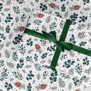 Carta da regalo di Natale, Fogliame di Natale, Confezione regalo di Natale, Carta da regalo di Natale 1st del bambino, 1a confezione regalo di Natale del bambino