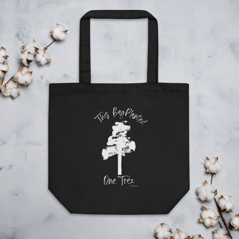 Eco Tote /'This Bag Planted One Tree/' Brushed Tree Design