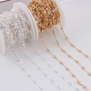 14K Gold Filled/S925 Silver Clover Zircon Chain for Permanent Jewelry