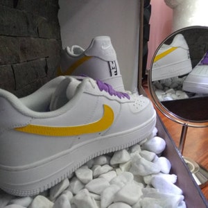 Customs Af1 Gray and White Air Force 1 Vintage Customs Af1 | Etsy