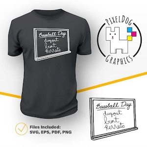 Baseball Day Cursive Writing | EPS SVG PDF | Print & Cut File