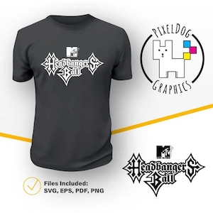 Balle Headbangers | EPS SVG PDF | Fichier d'impression et de découpe