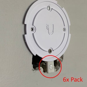 6-Pack Gang Box (Electrical Box) Adapters for Ubiquiti Unifi Wireless Access Points (uap-nanoHD, uap-lr, U6-lite-us, uap-ac-LR-US)