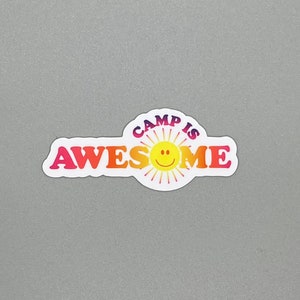 Summer Camp Water Bottle Stickers - Original artwork by RLM Design - assorted designs Camp Is Awesome