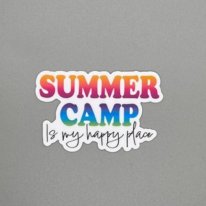 Summer Camp Water Bottle Stickers - Original artwork by RLM Design - assorted designs Happy Place