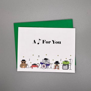 Ensembles de cartes A Note 4 U - Animaux musiciens MinkyInk par RLM Design, LLC - Papeterie sur le thème de la musique - Cadeau pour hôtesse, cadeau pour enseignant, cadeau pour musicien