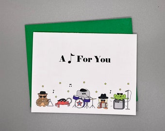 Note Cards – Musical Animals, original artwork by RLM Design