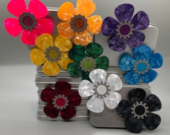 Guitar Pick Flower Magnets - by RLM Design, LLC -PicksyArt magnets,  Music Themed Gift