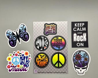 Music Festival Water Bottle Stickers: Vinyl Sticker Set, Original Artwork