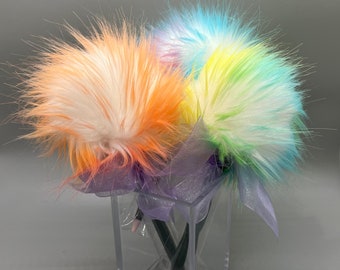 Tie Dye Fuzzy Pen – Handmade Fluffy Black Ink Pen