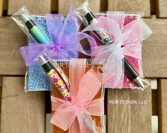 Gift Set - Mini Glitter Notebook & Pen Set