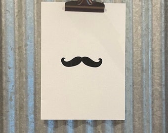 Mini Note Card - Mustache - by RLM Design - Single note card with envelope