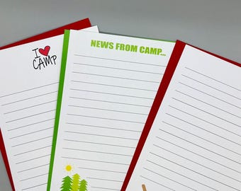 Summer Camp Stationery: XL Notes, set of 12, assorted designs - by RLM Design, LLC