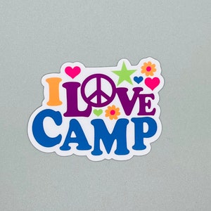 Summer Camp Water Bottle Stickers - Original artwork by RLM Design - assorted designs I Love Camp