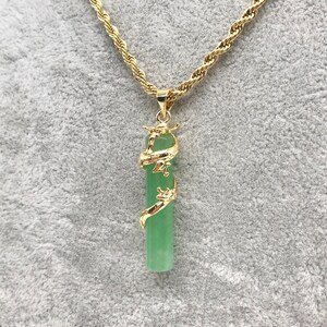 Gold jade dragon pendant clearance