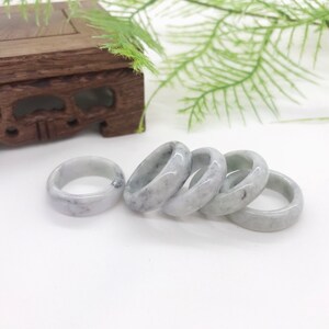 Natural Gray Jade Band Rings