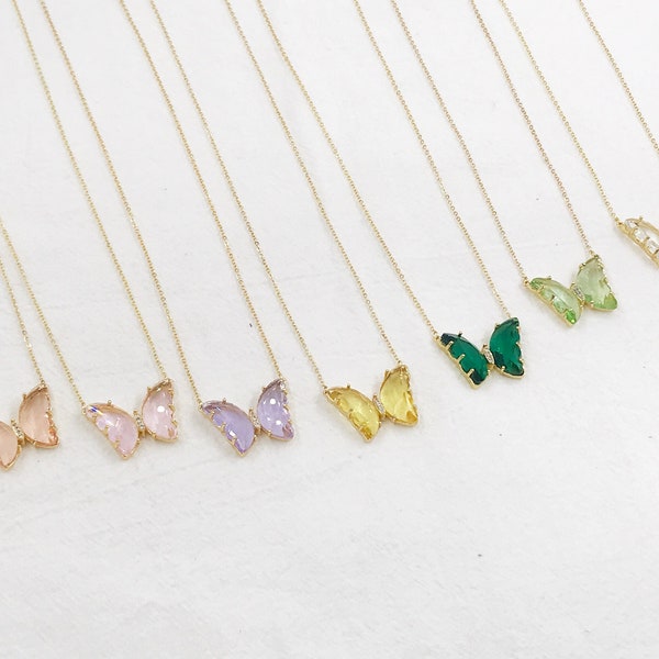 Crystal Butterfly Pendant Etsy