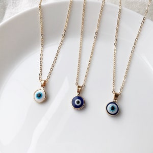 Evil Eye Amulet Pendant Necklace, Gold Plated Evil Eye Necklace,  Protection Jewelry