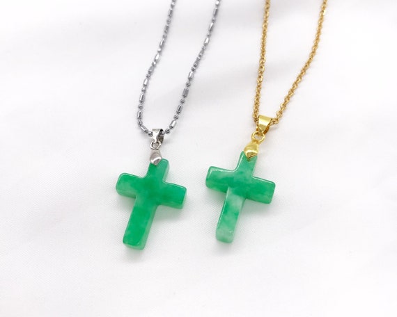 Green cross deals necklace