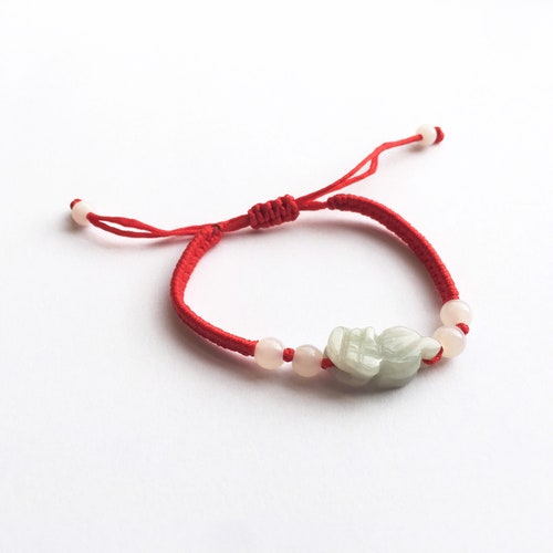 Jade Lucky Red String Woven Bracelets Etsy